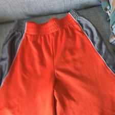 Nike Dri-FIT Boys M 8-10 Orange/Gray Mesh Shorts Drawstring Breathable
