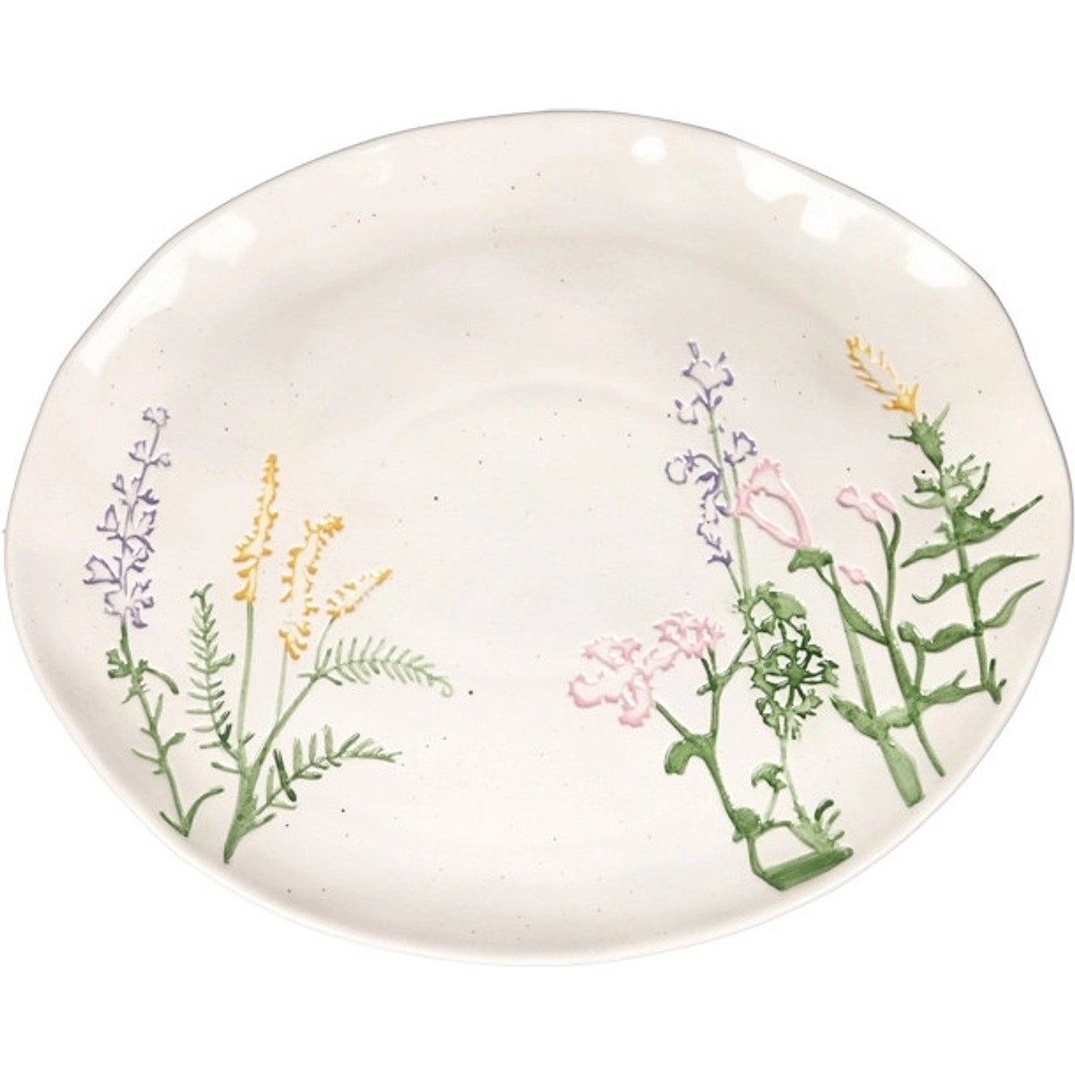 Vassoio Brandani Risveglio stoneware decoro floreale 39x32 cm