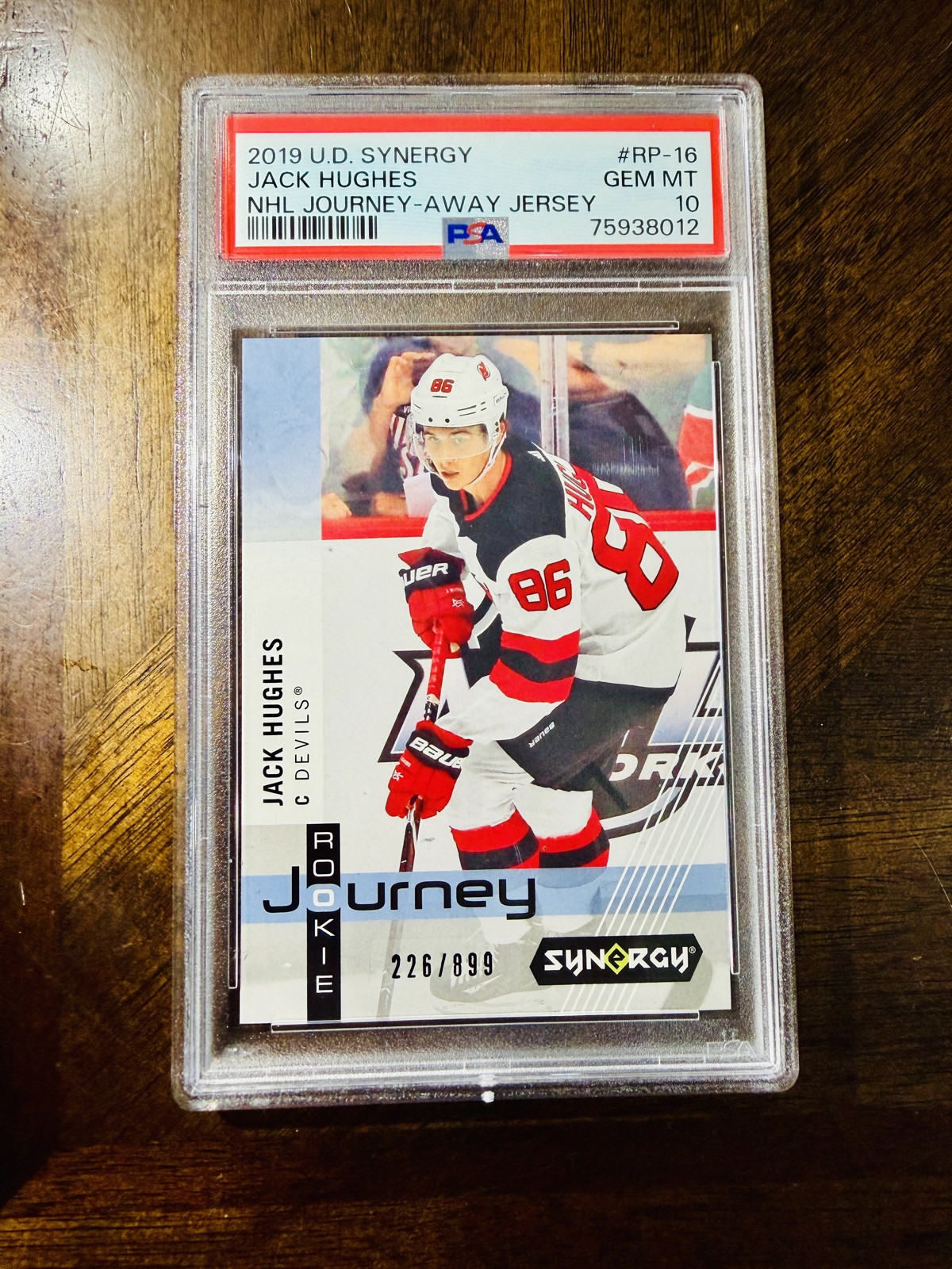 2019 Jack Hughes RC PSA 10 -more RARE than Young Guns Rookie Serial # RP-16