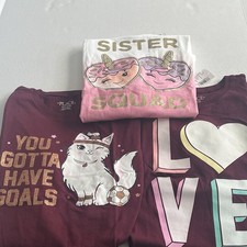 NWT Children s Place Lot of 3 Girls Long Sleeve Graphic Shirts Size 10/12 L