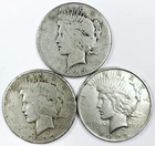 *MIXED DATE PEACE DOLLAR LOT* *3 TOTAL COINS* NR #G4294