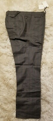 NWT $450 Mauro Grifoni  ITALY WOOL GRAY WITH RUST PLAID   35  