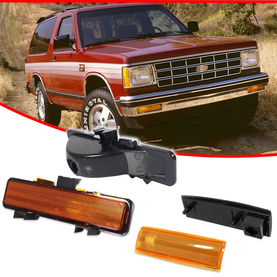 4X Amber Corner & Signal Marker Light For 83-94 Chevy Blazer 82-93 Chevrolet S10 - Image 2 of 4