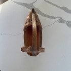 Vintage Hand Carved Wood Hawaii Island Hut Shoe Clog Wine Bottle Rest Holder — photo 6