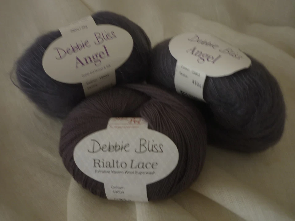 Debbie Bliss RIALTO LACE 004 Charcoal 🧶 2x ANGEL Fb. 003 Charcoal 🐛 100g (8) - Bild 2 von 4