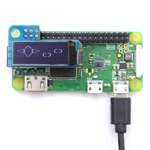 2PCS PiOLED 128x32 0.91" IIC I2C OLED Monochrome Screen Add-on for Raspberry Pi - Picture 4 of 6