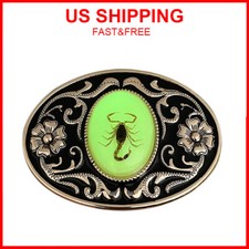 Belt Buckle Luminous Glow-in-the-dark Scorpion Belt Buckle Western Cowboy UNISEX
