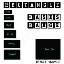 Wargaming Rectangle Bases Full Range 50x25 60x30 75x50 100x50 Wargames Tabletop