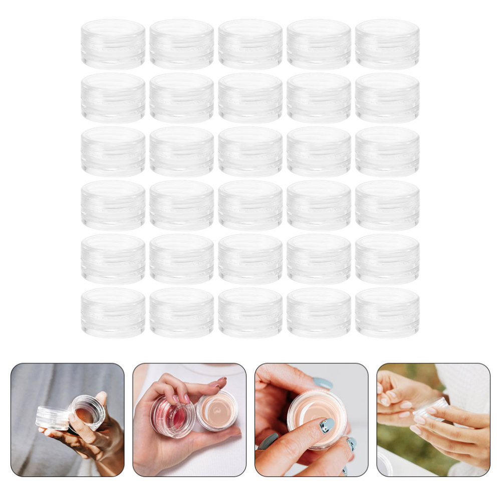 55Pcs Plastic Jars Lids Samples Jars Eye Shadow Jars Travel Jars