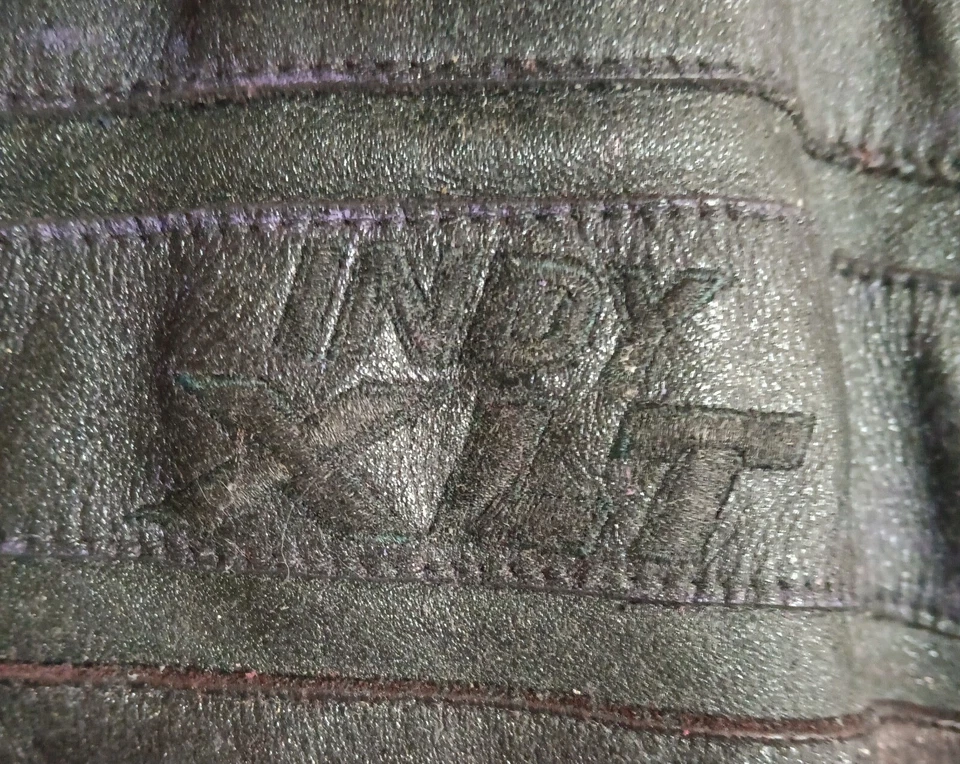 Polaris Indy XLT Leather Hein Grienke Racing Jacket Rare Purple On Black Medium - Image 3 of 4