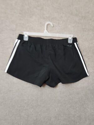 Adidas Pacer 3 Stripes Woven Shorts Women L Black White