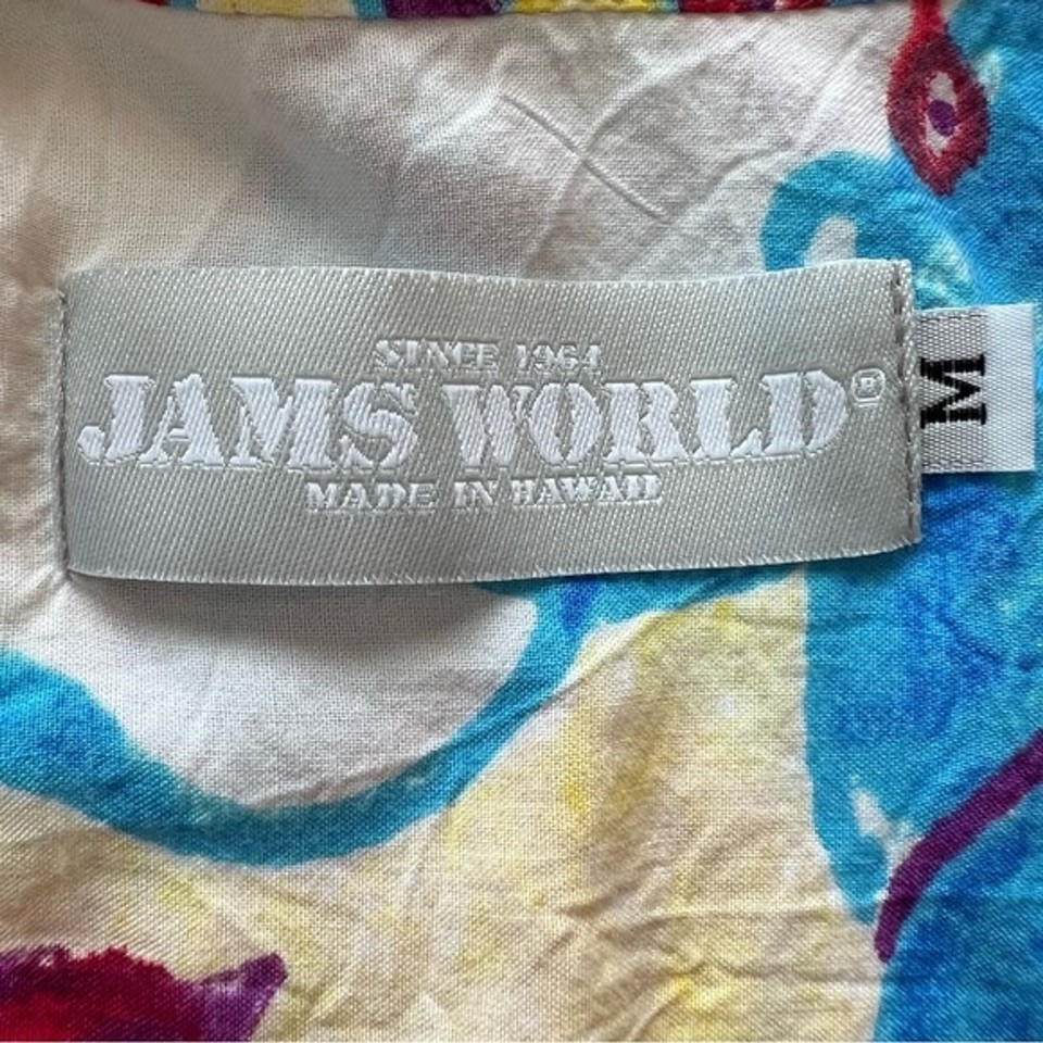 Jams World Retro Trinity Womens Medium Floral hippie Boho Shirt Made in