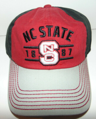 NC STATE HAT NCAA ADJUSTABLE CAP VINTAGE VTG STITCH MENS RED NEW Sample HOLE **