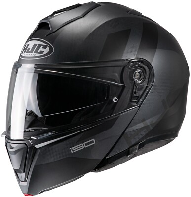 HJC i90 Syrex Motorcycle Helmet Gray MD Medium Modular Flip SunScreen i-90