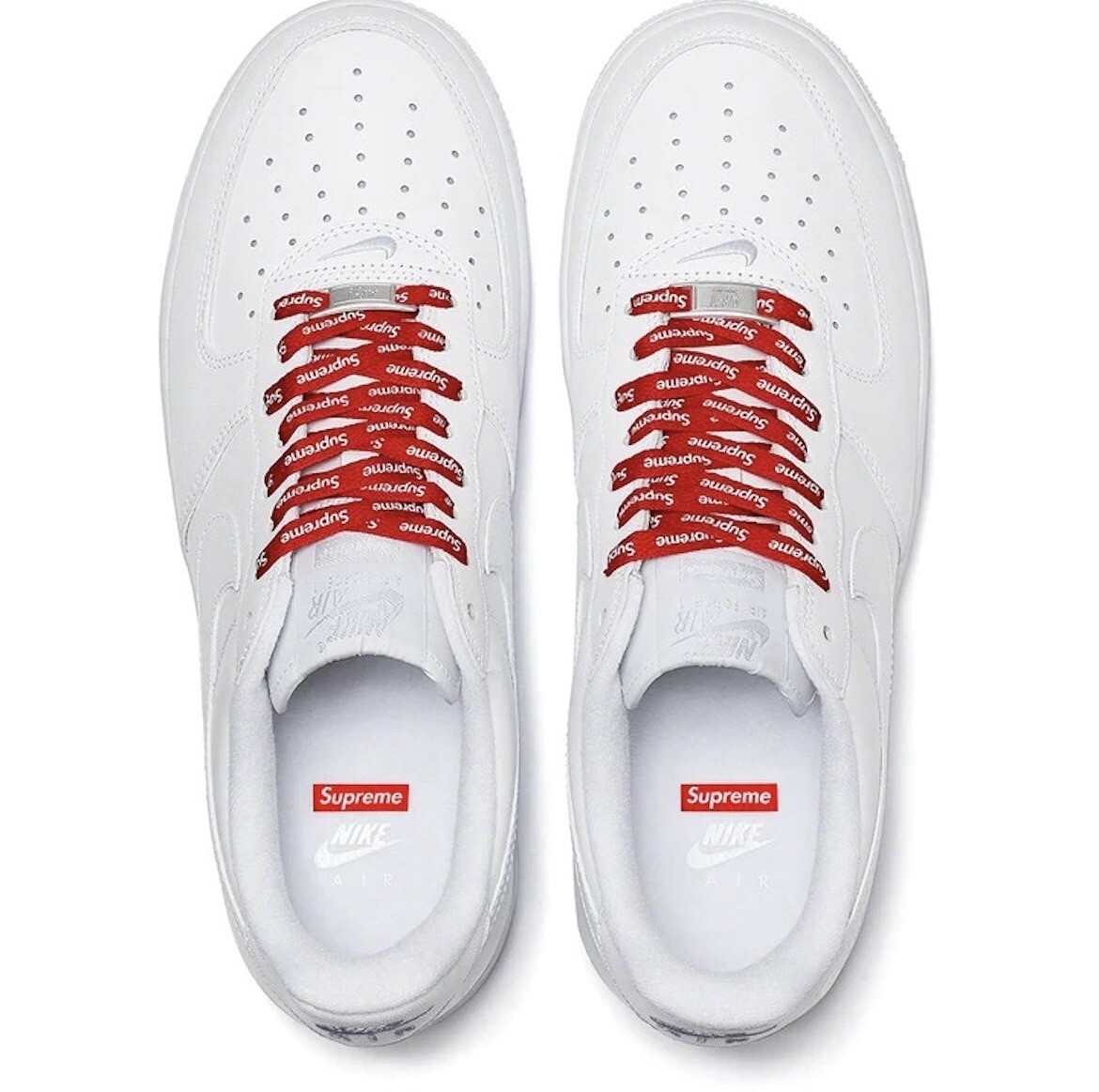 Size 9.5 - Nike Air Force 1 x Supreme Low Box Logo - White for