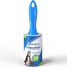 Extra Sticky Lint Roller Single Unit 90 Sheets For Pet Hair Removal Dog And Cat