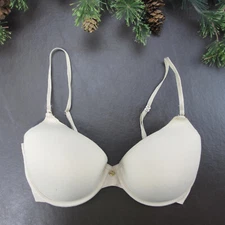 Natori Bra Size 32D Beige Padded Underwire Adjustable Clasp Back