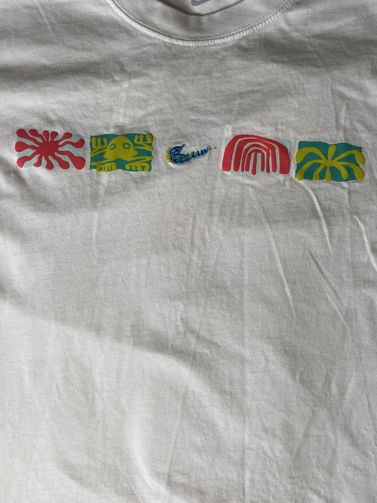 Nike Sportswear Rainbow Logo Loose Fit TShirt White … Gem