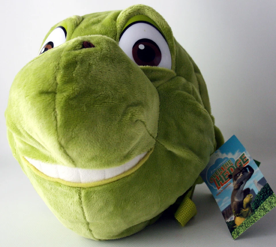 RARO BOLSO DE PELUCHE DREAMWORKS OVER THE HEDGE VERNE TURTLE 2006 ¡NUEVO! Foto 3 de 4