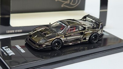 フェラーリF40 LBWK クロームブラック 1/64 1/64 Inno Ferrari F40 LBWK (Chrome Black) Car Model