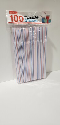 1000 Straws DrinkMate 100/bag (10 bags) plastic Flexible Drinking 8 in long