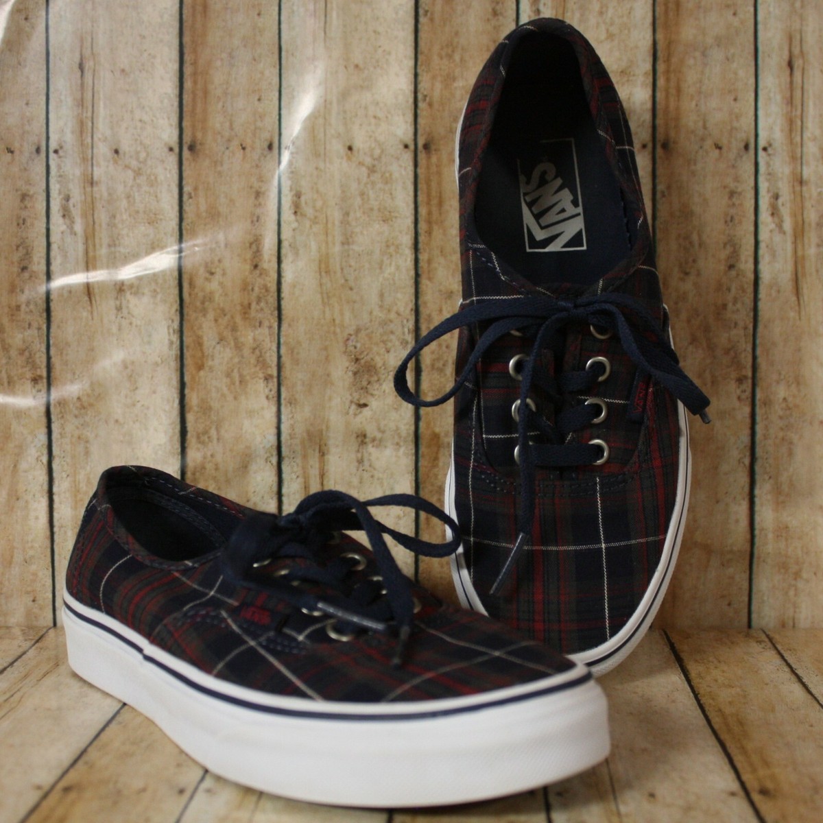 Vans Off the Wall Lace Up Canvas Shoes US Mens Womens Plaid
