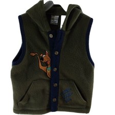 Vintage Scooby-Doo Cartoon Network Patch Metal Bottom Fleece Vest Kids Size 6