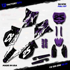 White & Purple Slick Graphics Kit fit Yamaha Yz125 Yz250 06-14 Plates YZ 125 250