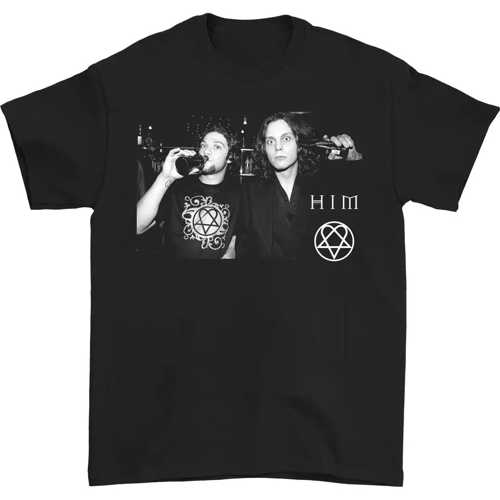 Ville Valo HIM and Bam Margera HOT NEW black T-shirt Tee S-5Xl