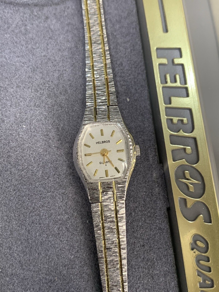 Vtg HELBROS V238 Quartz S Women's Watch Elegant Gold