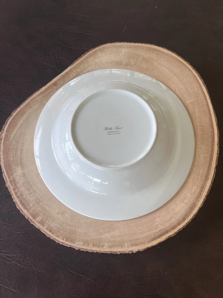 Bella Lux porcelain Light Blue Gold  ~ Set of 2 ~ Soup Bowls ~ 8.5” - Image 4 of 4