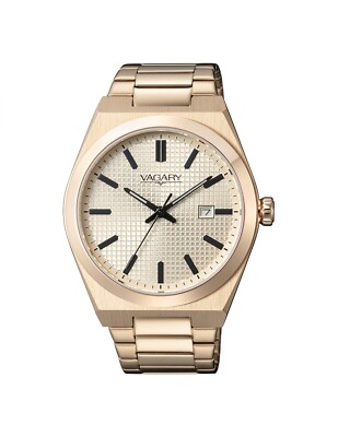 Vagary Timeless Herrenuhr Solo Time IB9-221-11 Stahl Rosa Weiß 40mm