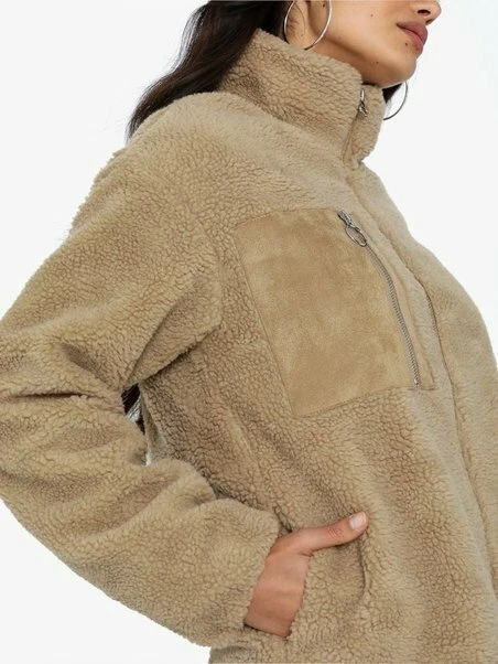 Fluffy shop tan jacket