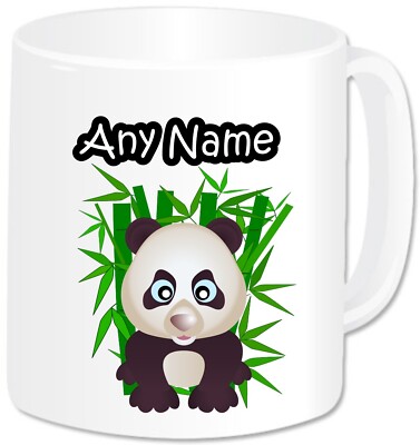 Personalisierte Baby Panda Tasse mit individuellem Namen Tierliebhaber Jungen Mädchen Kinder Geschenke
