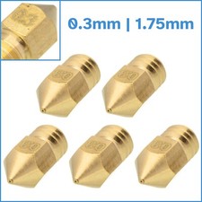 Brass 5pcs 0.3mm MK8 Extruder Nozzle M6 Hotend 1.75mm Filament Replacement Part