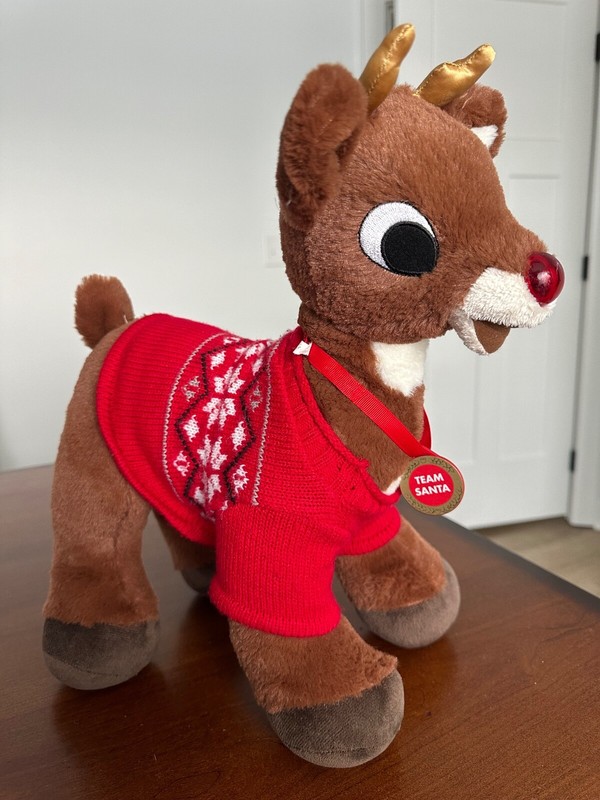 Build-A-Bear  17" Rudolph the Red Nosed Reindeer Light-up Nose w Sweater 02178