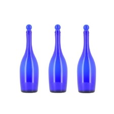Swan 3x bottiglia di vetro blu per acqua 750 ml con tappo a pressione
