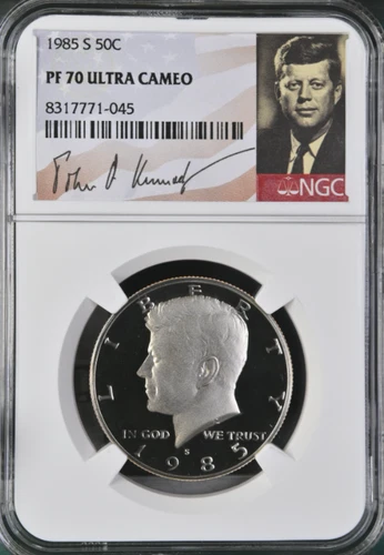 1985 S Kennedy Half Dollar 50C PF70 Ultra Cameo NGC Signature Label