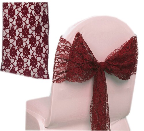 1/10/25/50/75/100/125/150/200 - LACE Chair Sashes Cover Bows wedding party decor - Picture 18 of 28