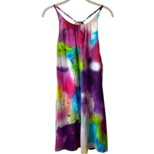 Alice and Olivia Fierra Silk Multicolor Painterly Dress M
