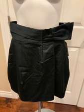 BCBG Max Azria Black Pleated A-Line Skirt Bow At Waist, Size 4