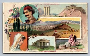 Postcard  Trade Card Arbuckle Bros Coffee Athens Greece People  Views M931