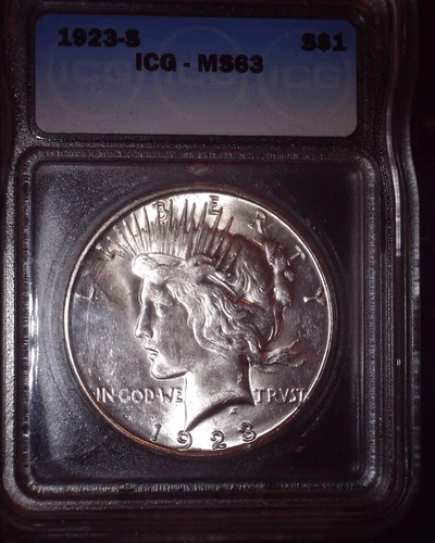 Gourgous 1923-S Peace Silver Dollar, ICG MS63. Original Patina and Issue Free !!
