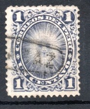 PERU, STAMP CLASSIC SELLO DE 1 CENTAVO, MATASELLOS DE CARAZ