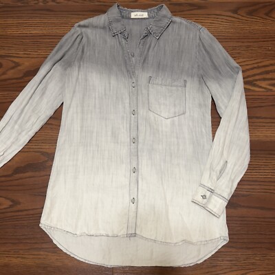 Bella Dahl Dip Dyed Tail Button Down Shirt Dipped Size S