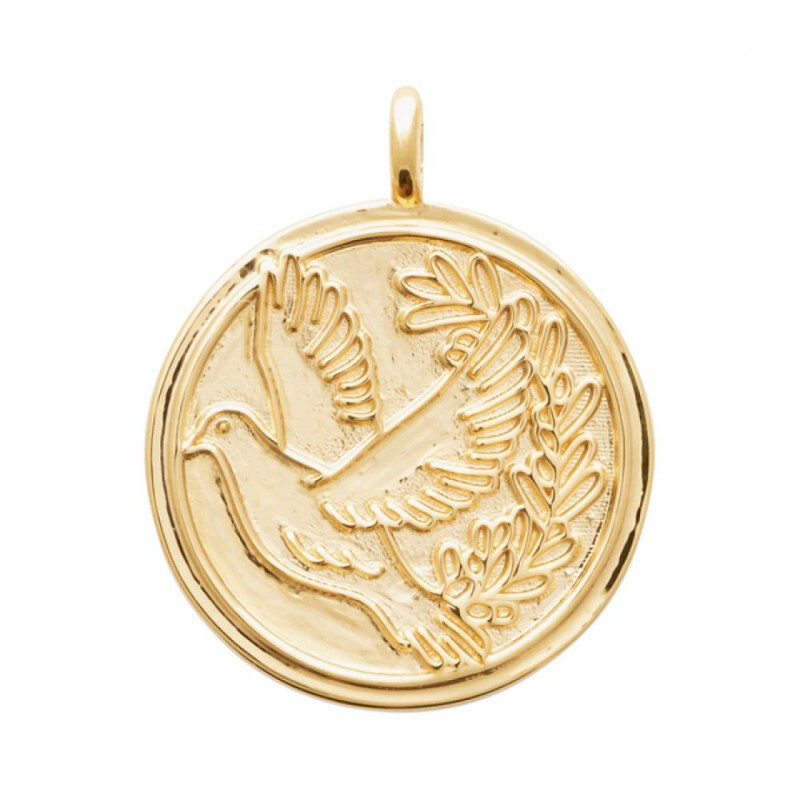 Pendentif colombe plaqué or un symbole de paix et de liberté à porter