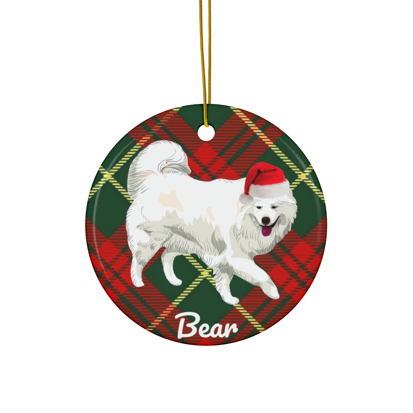 Samoyed Christmas Ornament Personalized Dog Mom Dad Tree Decoration