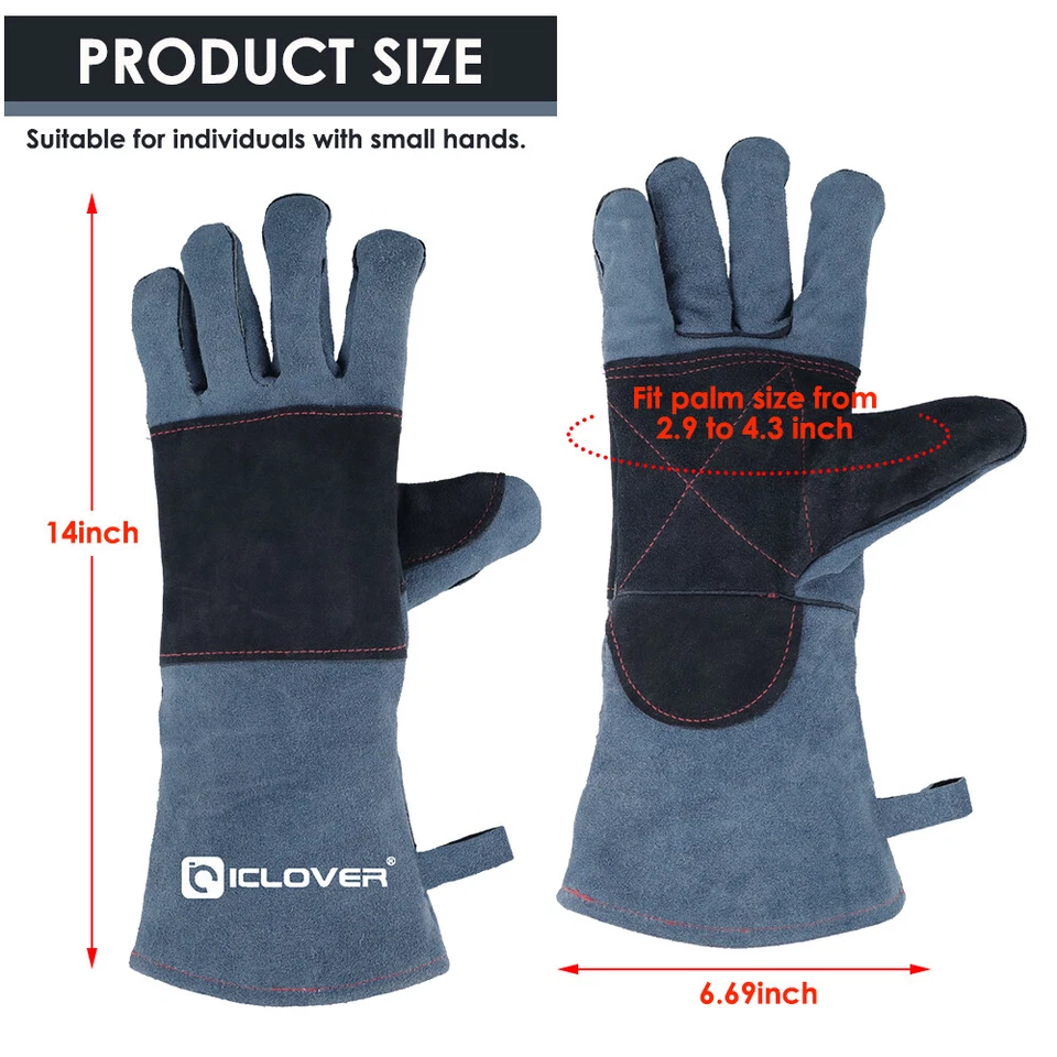 Guantes de Manejo de Animales a Prueba de Mordeduras Manga de Cuero Perro Gato Pájaro Protección de Reptiles Foto 2 de 4