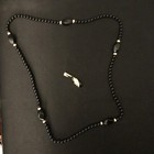 Vintage Richelieu Long Black Beads & Goldtone Black Enamel Pendant Necklace... — photo 5