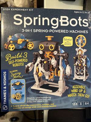Spring Bots 3 in 1 Spring Powered Machines STEM Experiment Kit 550038 SEALED